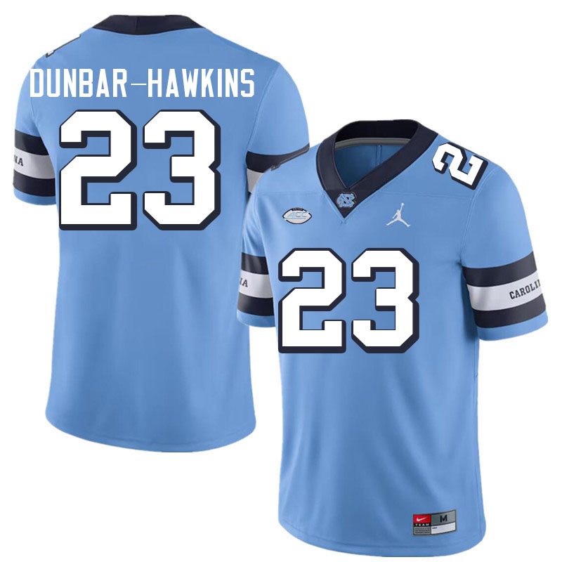 #23 Khristian Dunbar-Hawkins North Carolina Tar Heels College Football Jersey Stitched-Retro Blue